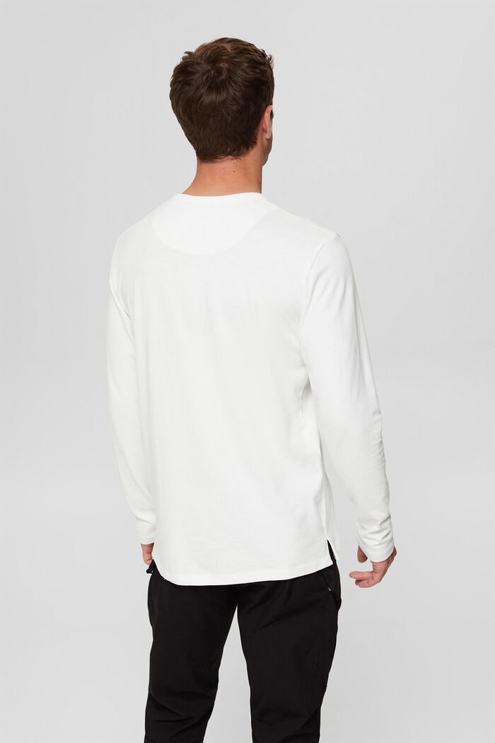 Jersey long sleeve top made of 100% organic cotton, OFF WHITE, detail image number 3