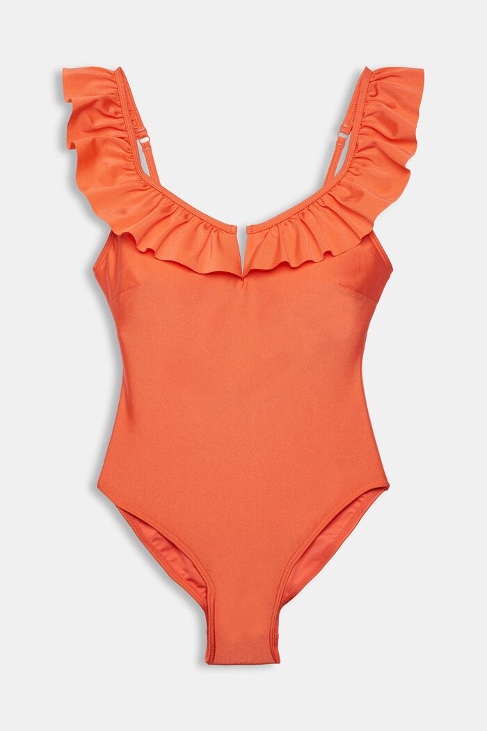 Swimsuit with frills, CORAL, detail image number 4
