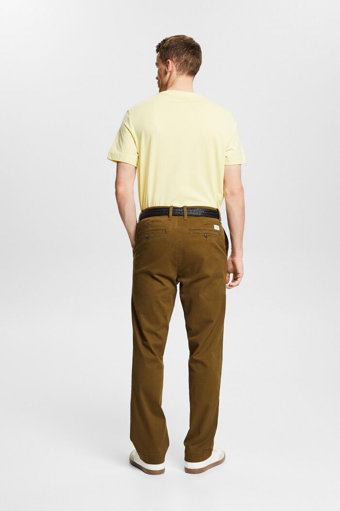 Cotton Straight Chino Pants, KHAKI GREEN, detail image number 2