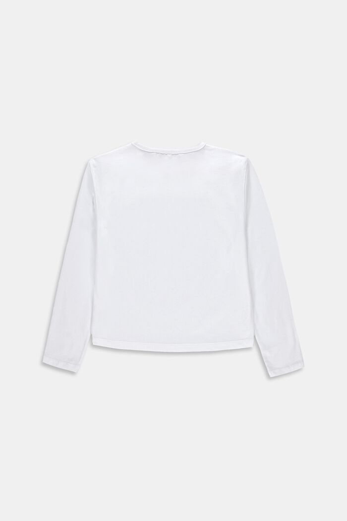 Cropped boxy T-shirt with shiny print, WHITE, detail image number 1