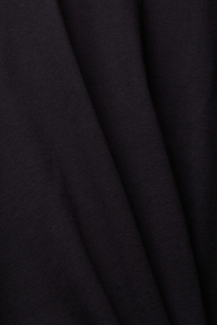 Plain T-shirt, BLACK, detail image number 1