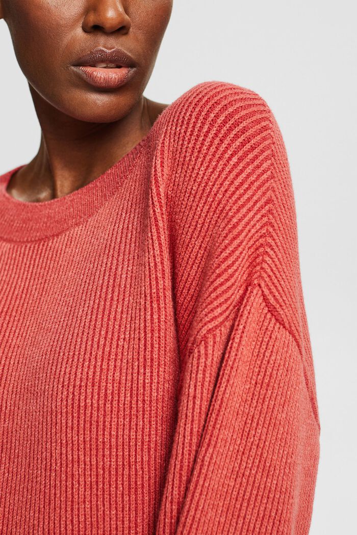 Ribbed knit jumper, LENZING™ ECOVERO™, RED, detail image number 2
