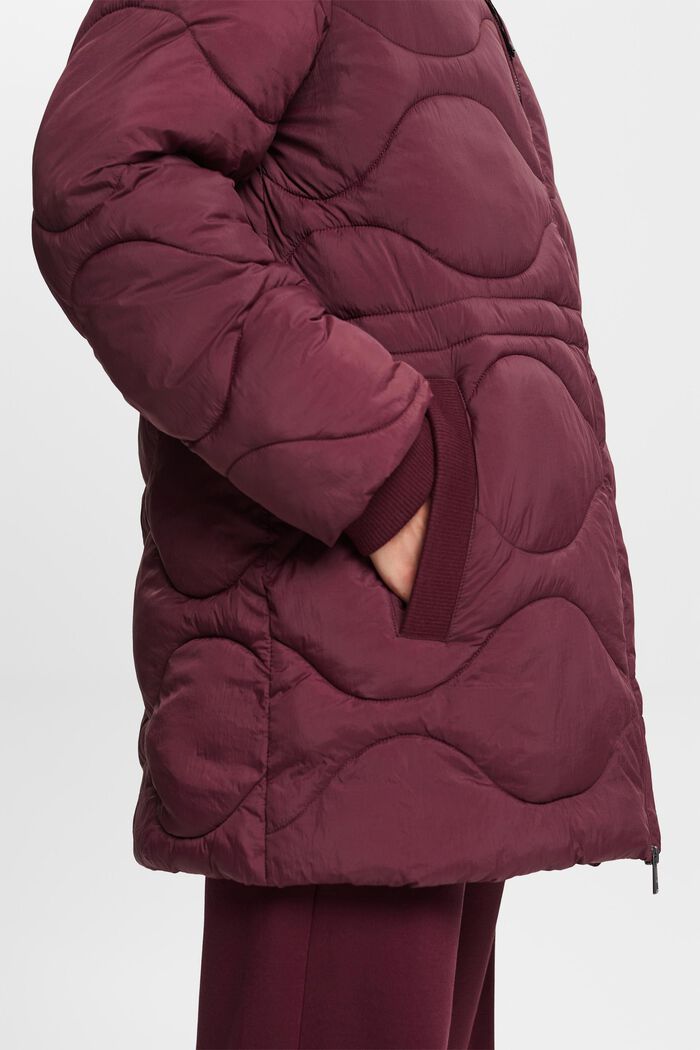 Hooded Quilted Jacket, AUBERGINE, detail image number 2