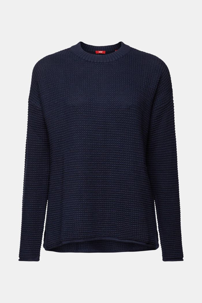 Textured Knit Sweater, NAVY, detail image number 5