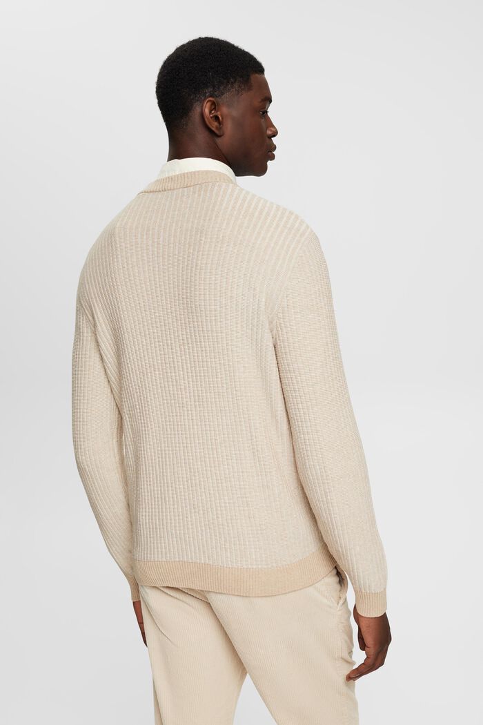Two-coloured rib knit jumper, LIGHT TAUPE, detail image number 3