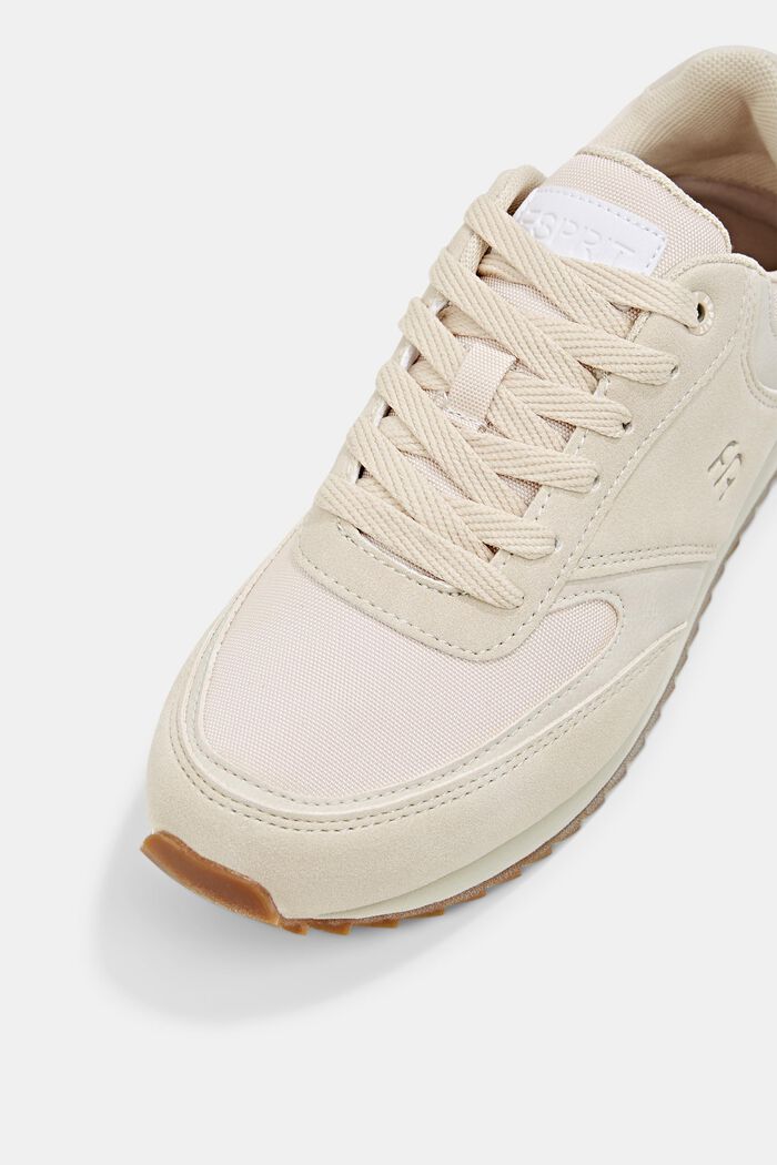 Trainers in mixed materials, CREAM BEIGE, detail image number 4