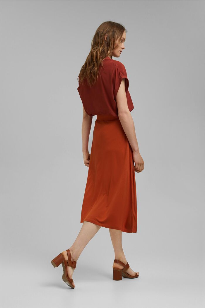 Made of TENCEL™: jersey midi skirt, TERRACOTTA, detail image number 3