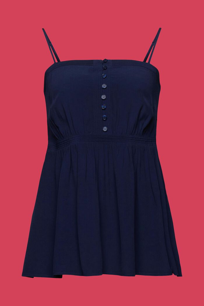 Button Front Babydoll Tank, NAVY, detail image number 6