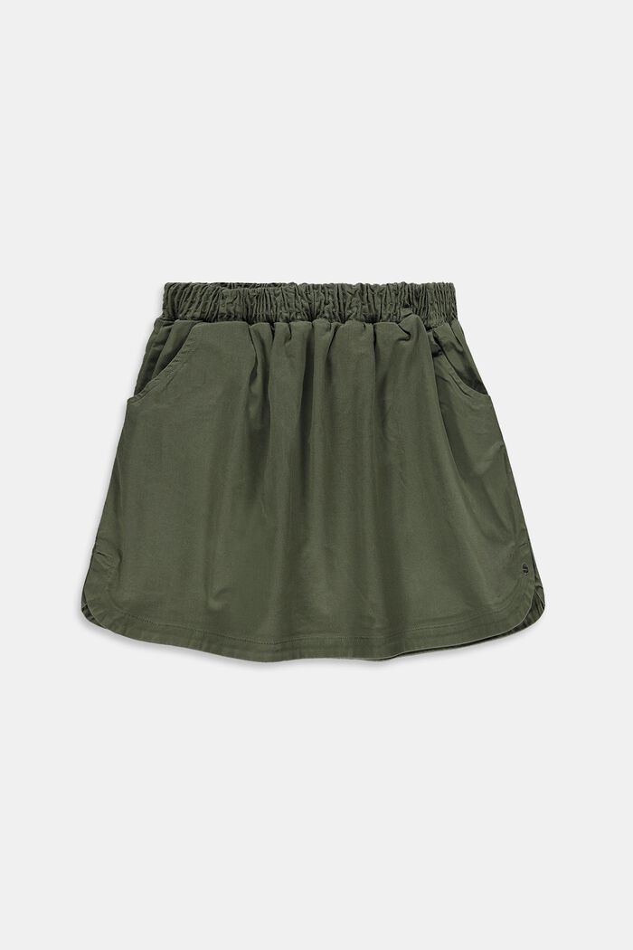 Twill skirt with an elasticated waistband