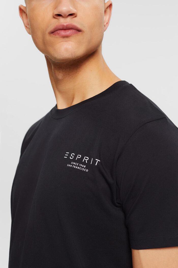 Jersey T-shirt with a logo print, BLACK, detail image number 1