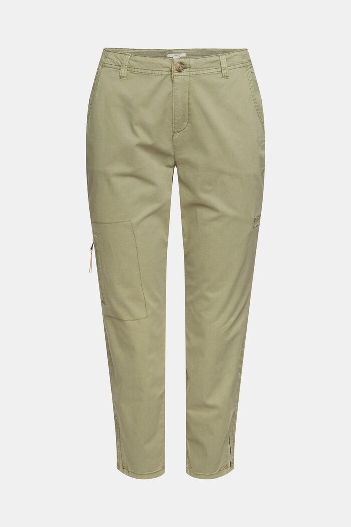 Trousers with decorative pockets, LIGHT KHAKI, overview