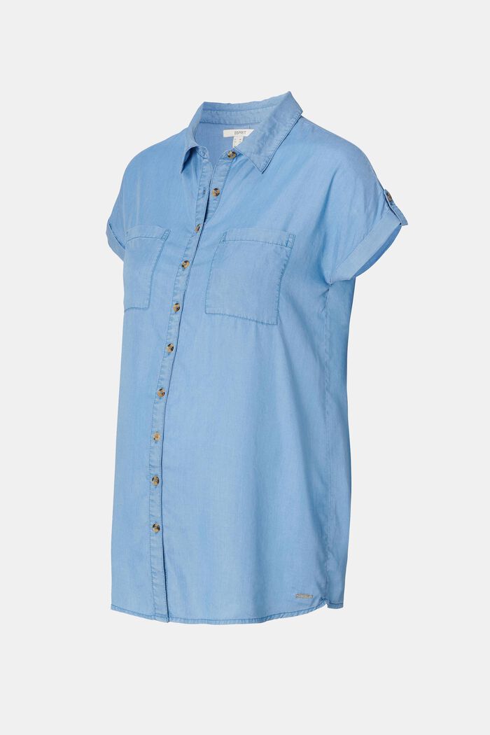 Made of TENCEL™: Denim-look blouse, MEDIUM WASHED, detail image number 5