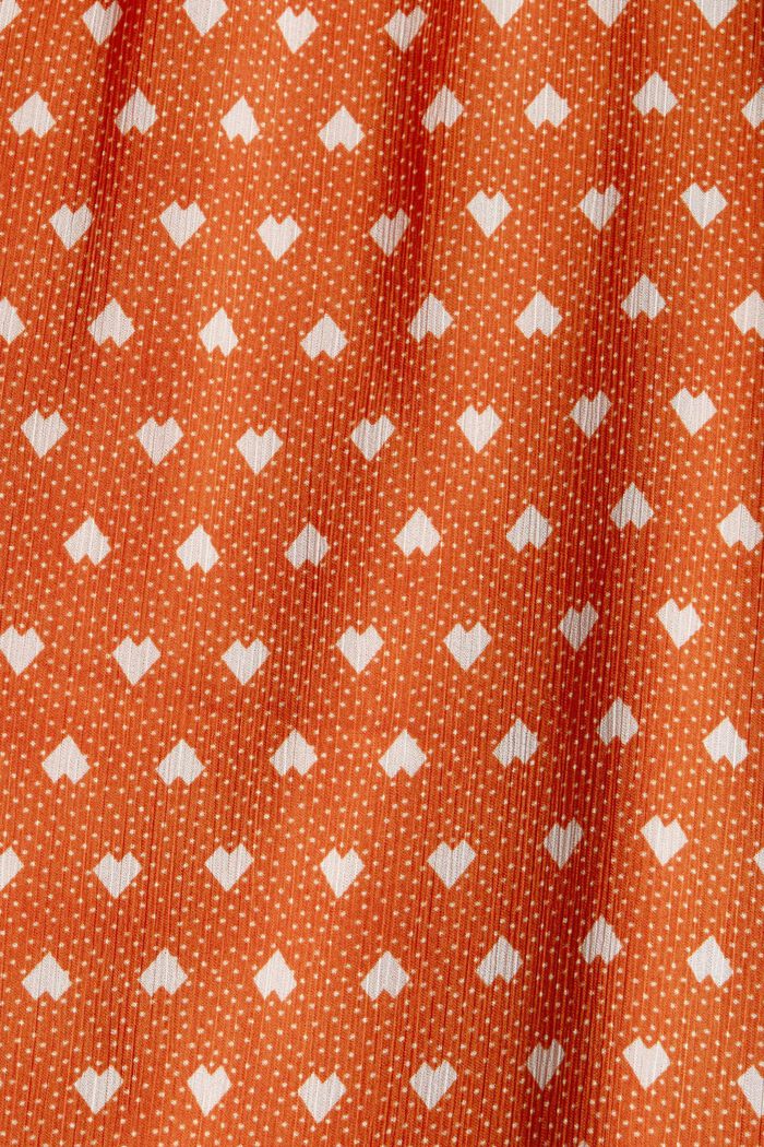 Patterned chiffon dress with a flounce hem, TOFFEE, detail image number 4