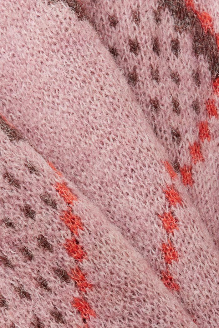 Checked Wool-Blend Sweater, OLD PINK, detail image number 5
