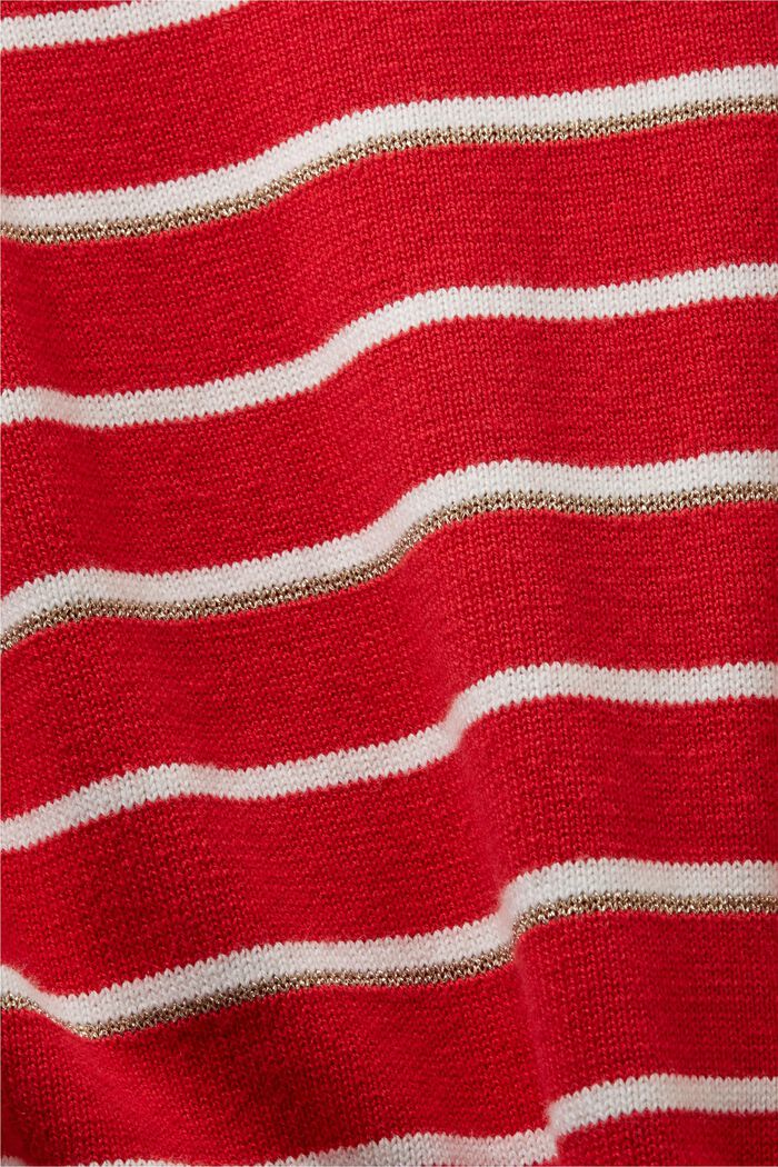 Striped knitted jumper with cashmere, RED, detail image number 5