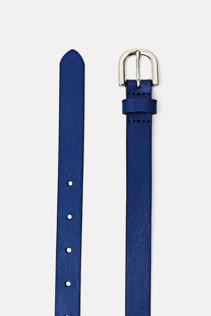 Skinny Leather Belt, BRIGHT BLUE, detail image number 1