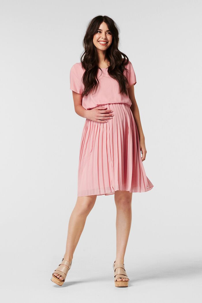 Pleated dress a nursing function, ROSE BRICK, overview