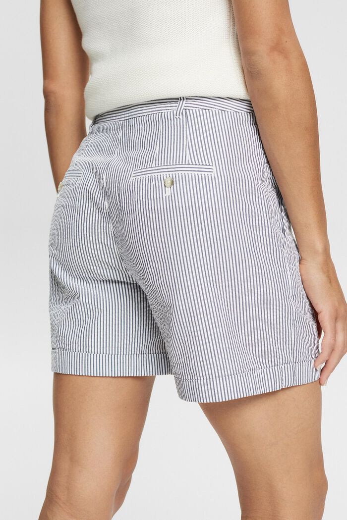 Striped cotton shorts, WHITE, detail image number 4