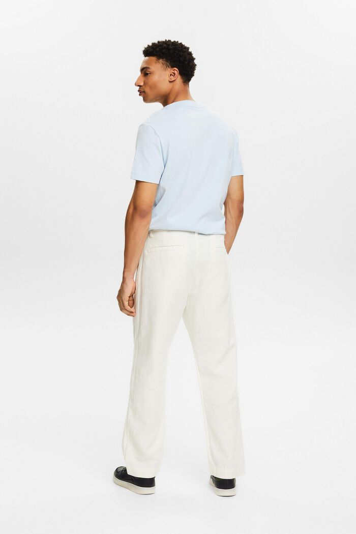 Linen-Cotton Straight Pant, OFF WHITE, detail image number 2