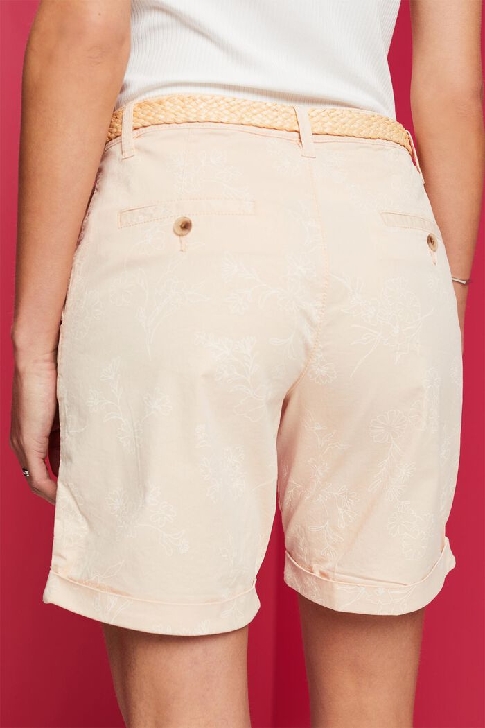 Patterned shorts with braided raffia belt, PASTEL PINK, detail image number 4