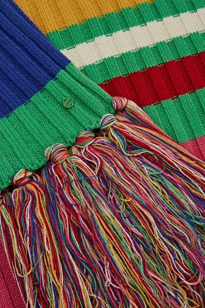 Rainbow Rib-Knit Scarf, PINK FUCHSIA, detail image number 1