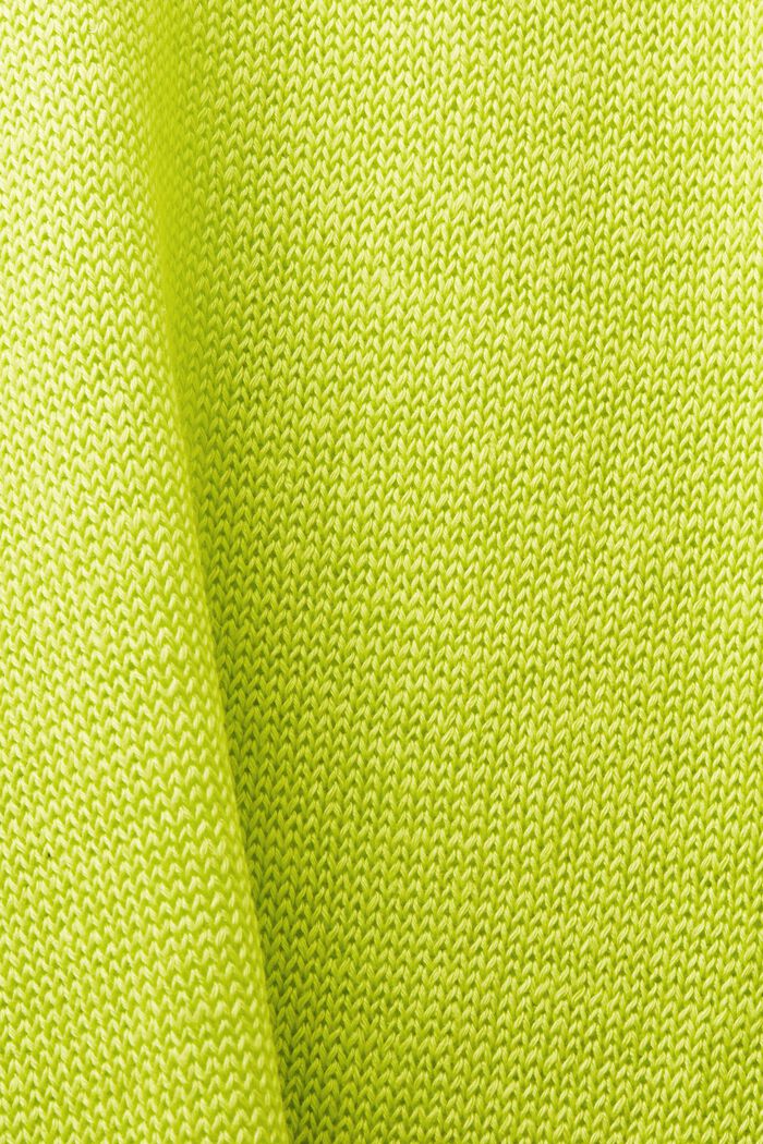 Linen Crewneck Sweater, LIME GREEN, detail image number 4