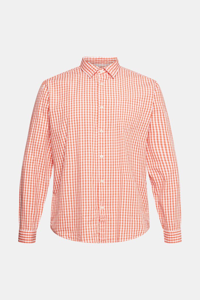 Check shirt in cotton, CORAL, overview