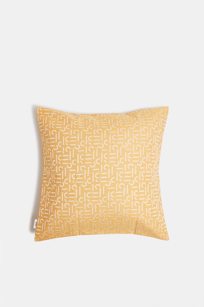 Cushion cover with a woven pattern, YELLOW, detail image number 0