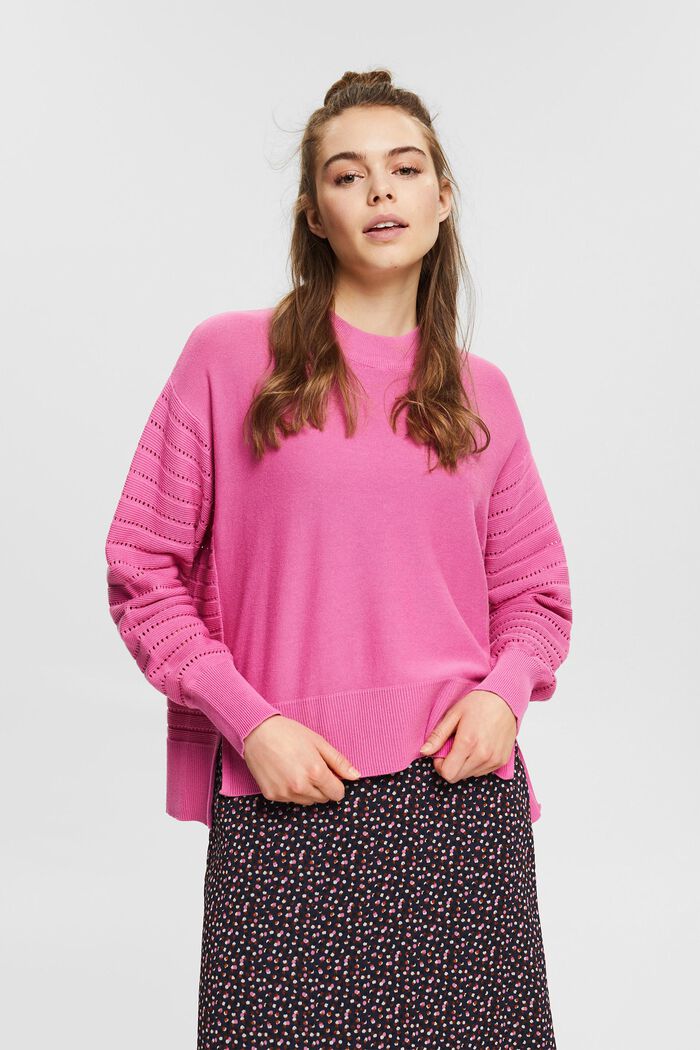 Jumper with openwork pattern, PINK, detail image number 0