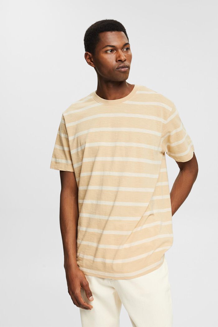 Striped jersey T-shirt, SAND, detail image number 0