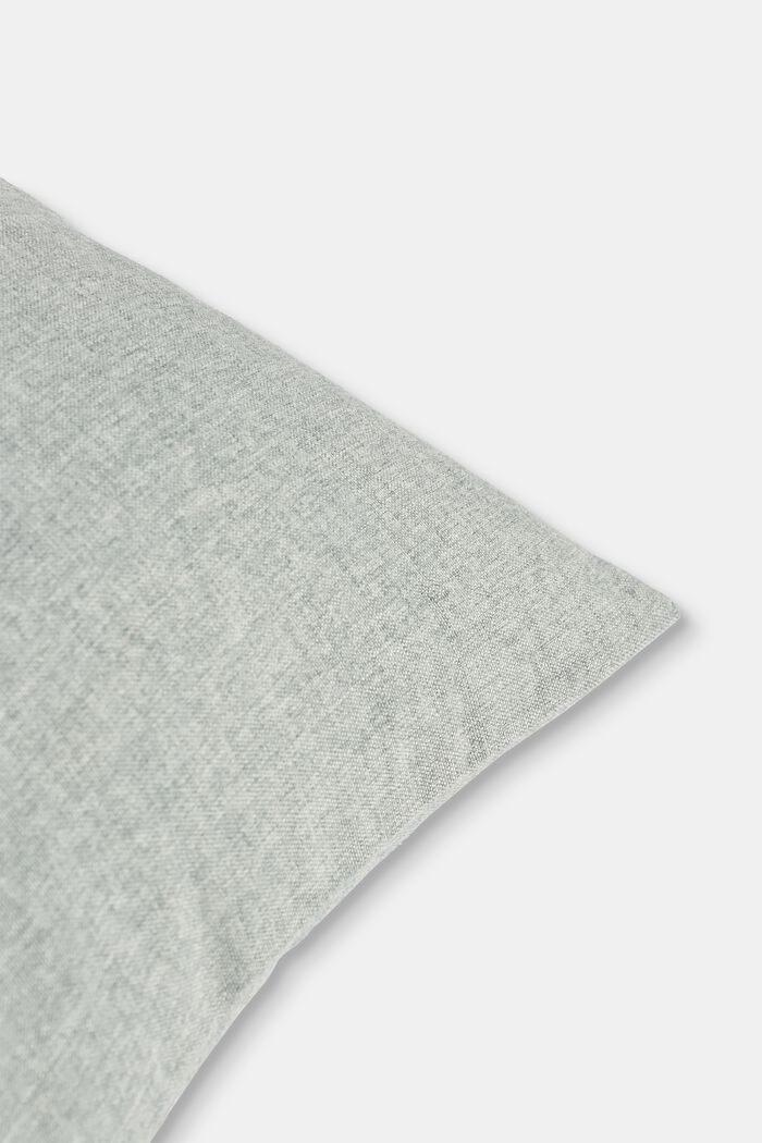 Mixed material cushion cover with micro-velvet, LIGHT GREY, detail image number 1