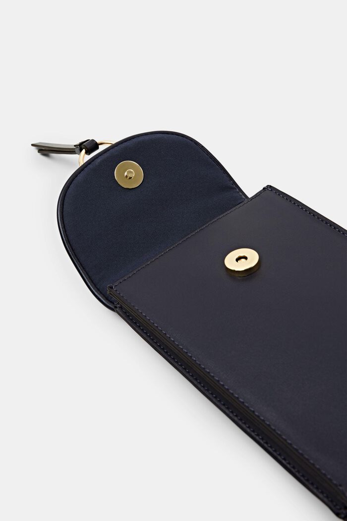 Faux Leather Crossbody Phone Bag, NAVY, detail image number 3