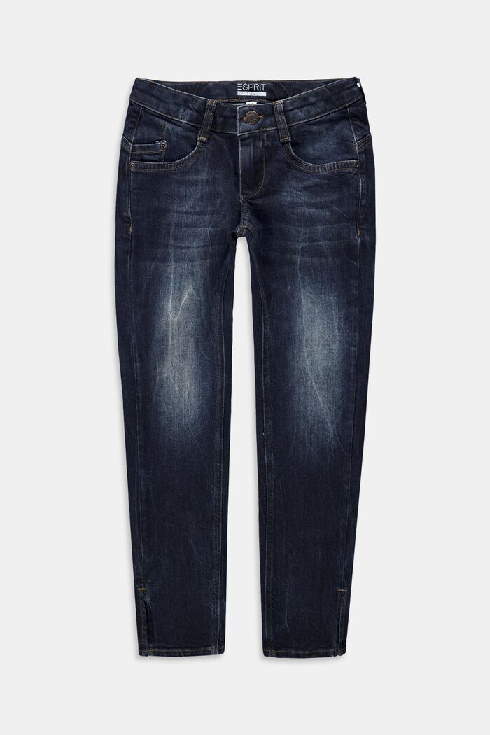Jeans with adjustable waistband, BLUE LIGHT WASHED, detail image number 0