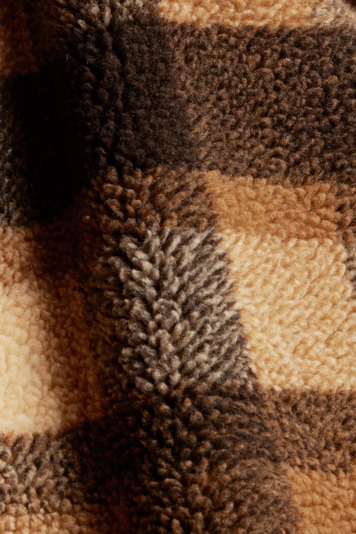 Checked shacket in a teddy fur look, CAMEL, detail image number 4