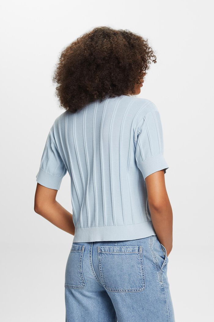 Short-sleeve jumper, 100% cotton, LIGHT BLUE, detail image number 3