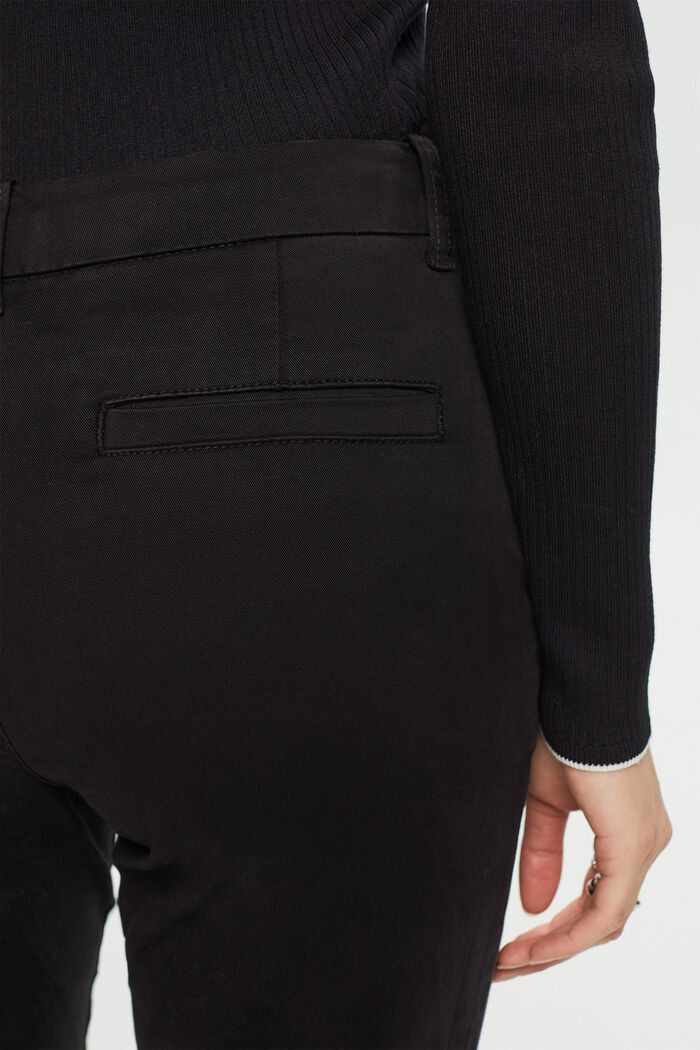 Stretch chino, cotton blend, BLACK, detail image number 4