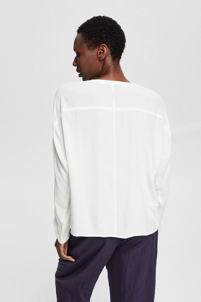 Blouse with a patch flap pocket, OFF WHITE, detail image number 3