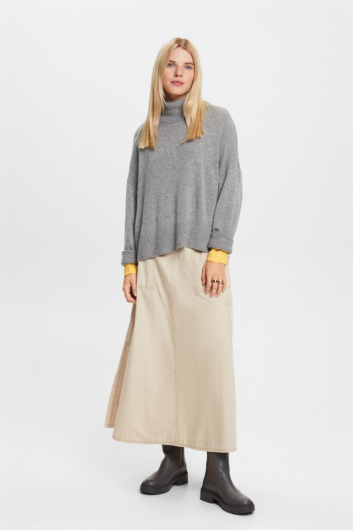 Wool-Blend Mockneck Sweater, MEDIUM GREY, detail image number 0