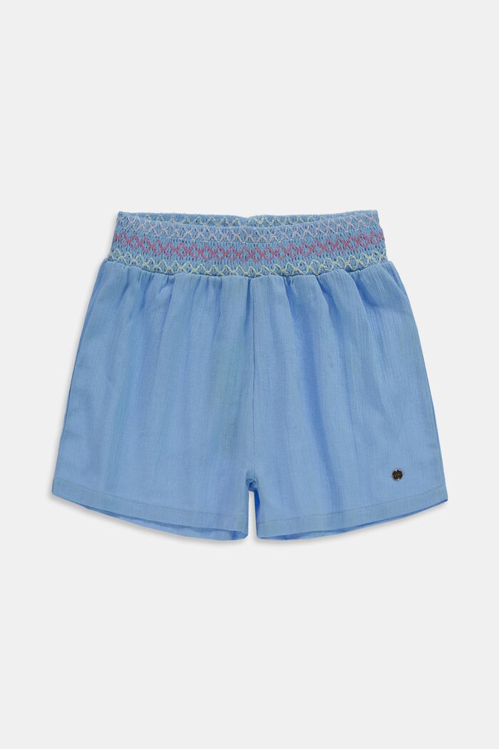 Shorts with a crinkle finish, BRIGHT BLUE, overview