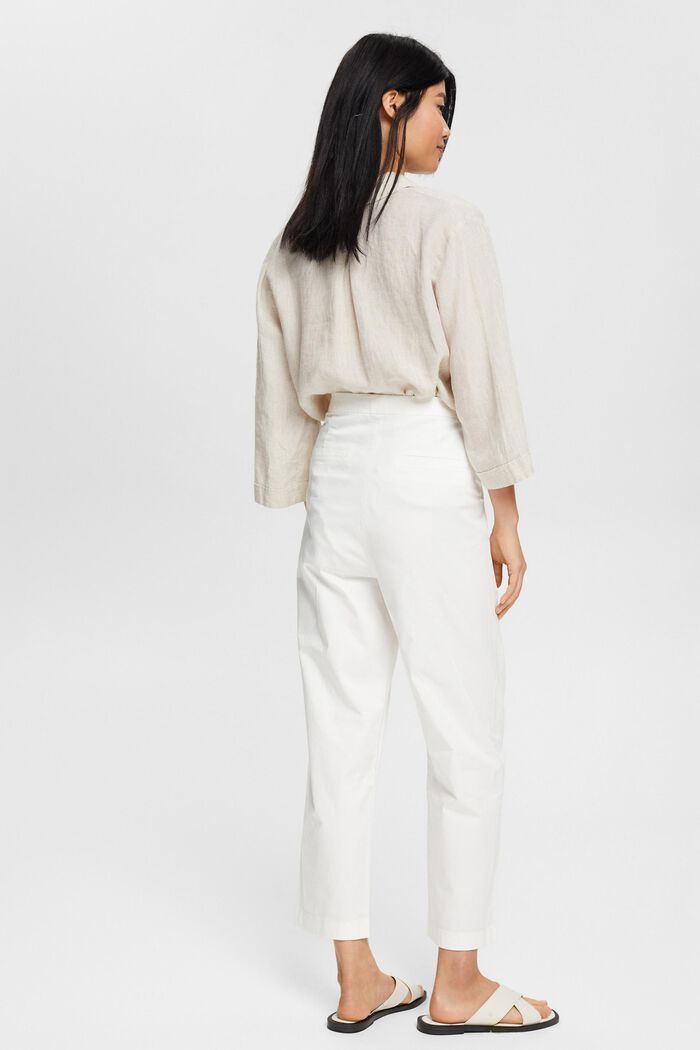 High-waisted trousers, WHITE, detail image number 4