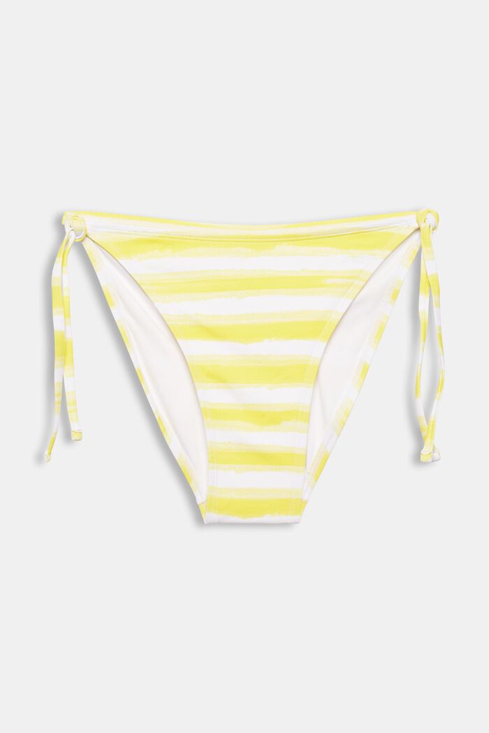 Striped bikini bottoms with a tie detail, BRIGHT YELLOW, detail image number 3