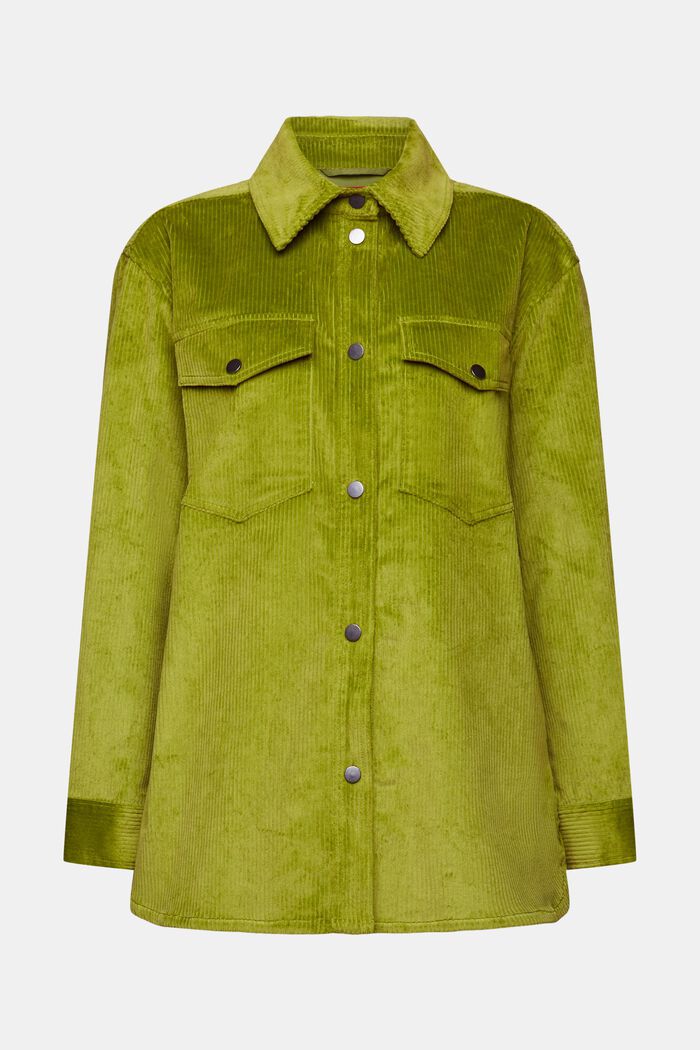 Corduroy Button-Down Shirt, LEAF GREEN, detail image number 6