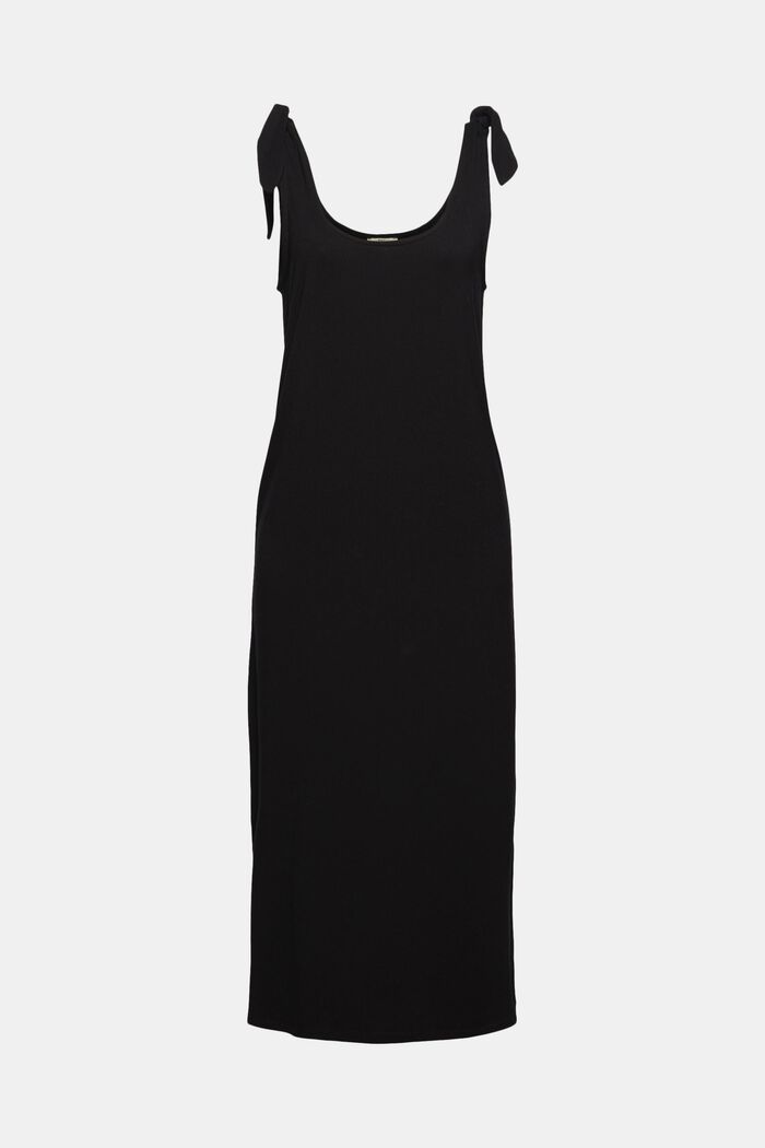 Jersey knotted dress, LENZING™ ECOVERO™, BLACK, overview