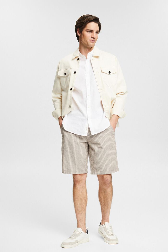 Linen blend shirt, WHITE, detail image number 1