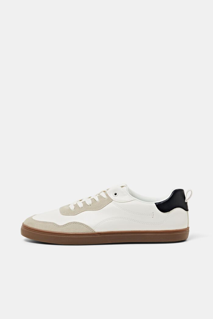 Faux Leather Sneakers, OFF WHITE, detail image number 0