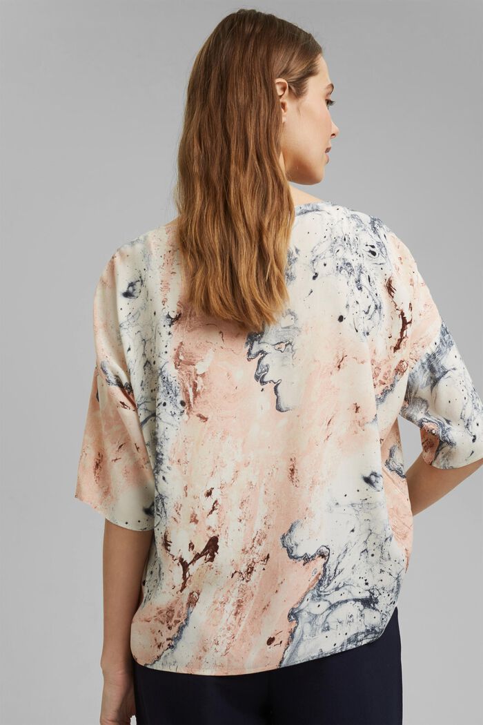 Blouse with marble print LENZING™ ECOVERO™, DUSTY NUDE, detail image number 3
