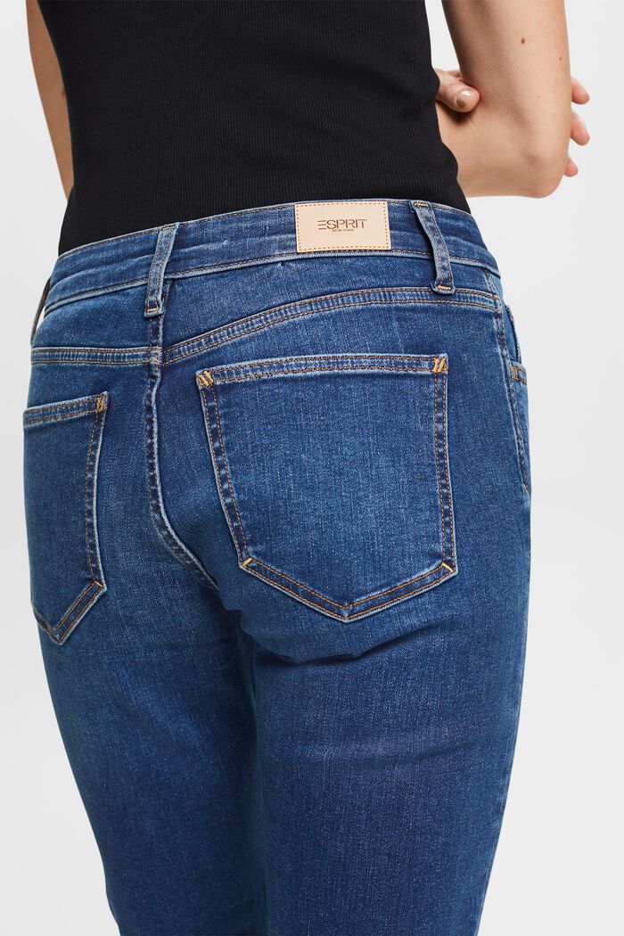 Straight leg stretch jeans, cotton blend, BLUE MEDIUM WASHED, detail image number 2