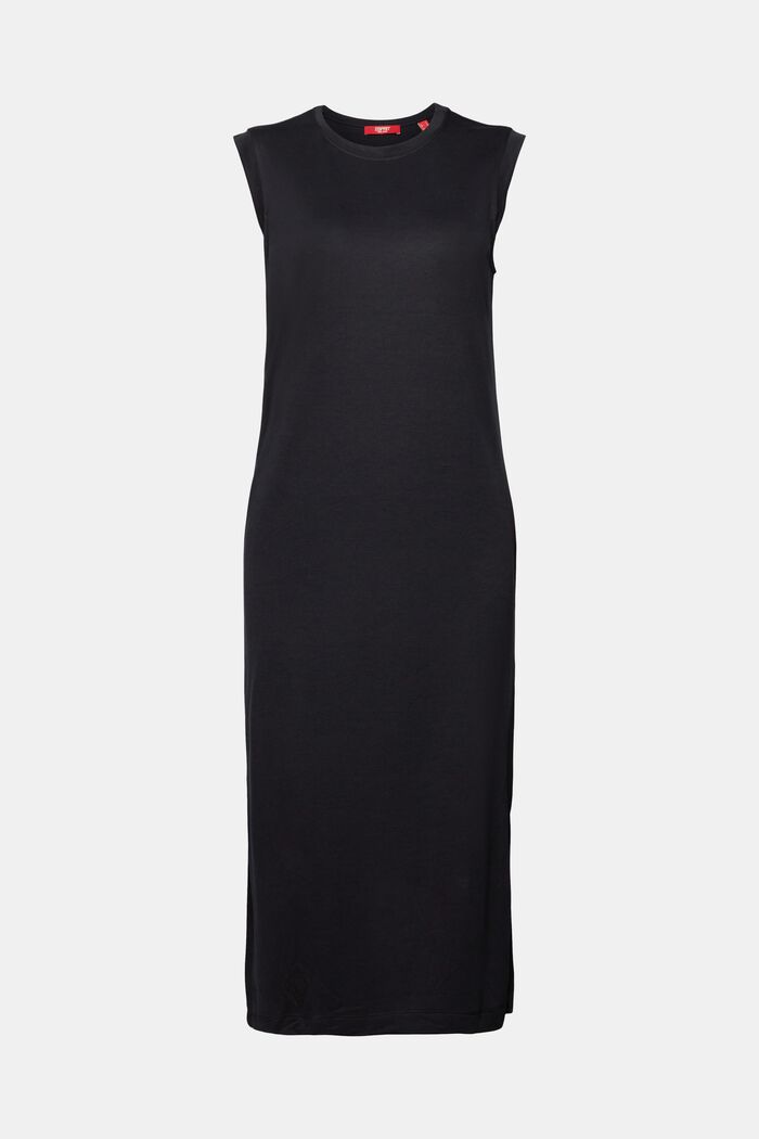 Sleeveless Midi Shirtdress, BLACK, detail image number 6