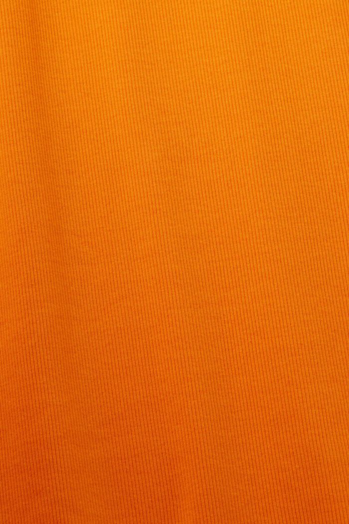 Ribbed jersey midi dress, stretch cotton, BRIGHT ORANGE, detail image number 5
