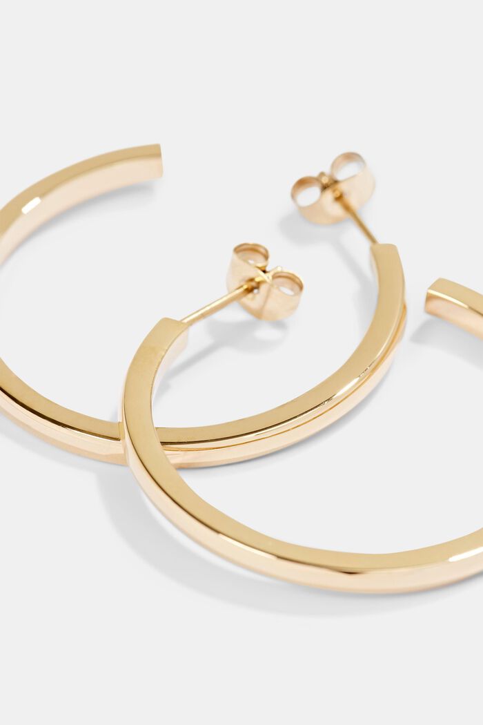 Stainless-steel hoop earrings, GOLD, detail image number 1